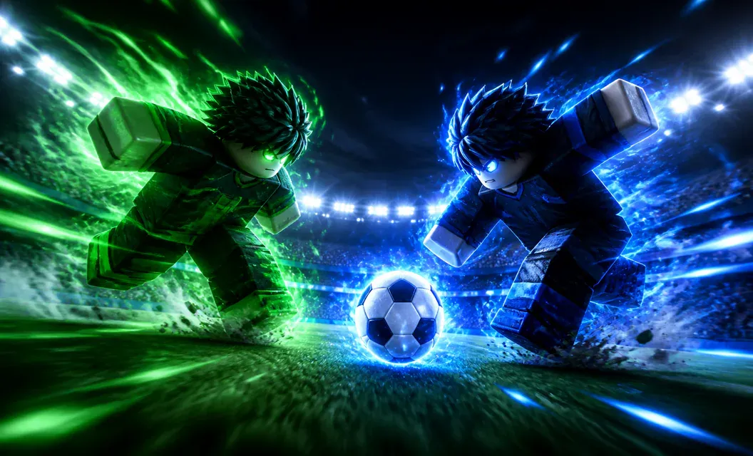 Two energized soccer players racing toward the ball
