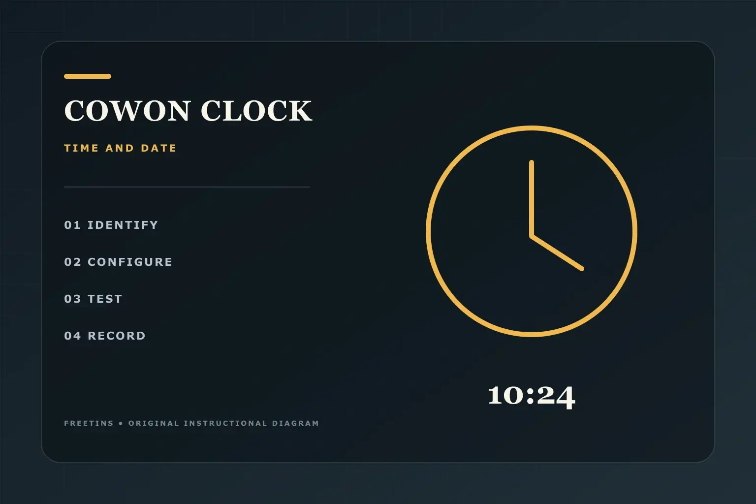 Original instructional diagram for configuring Cowon Clock time and date settings