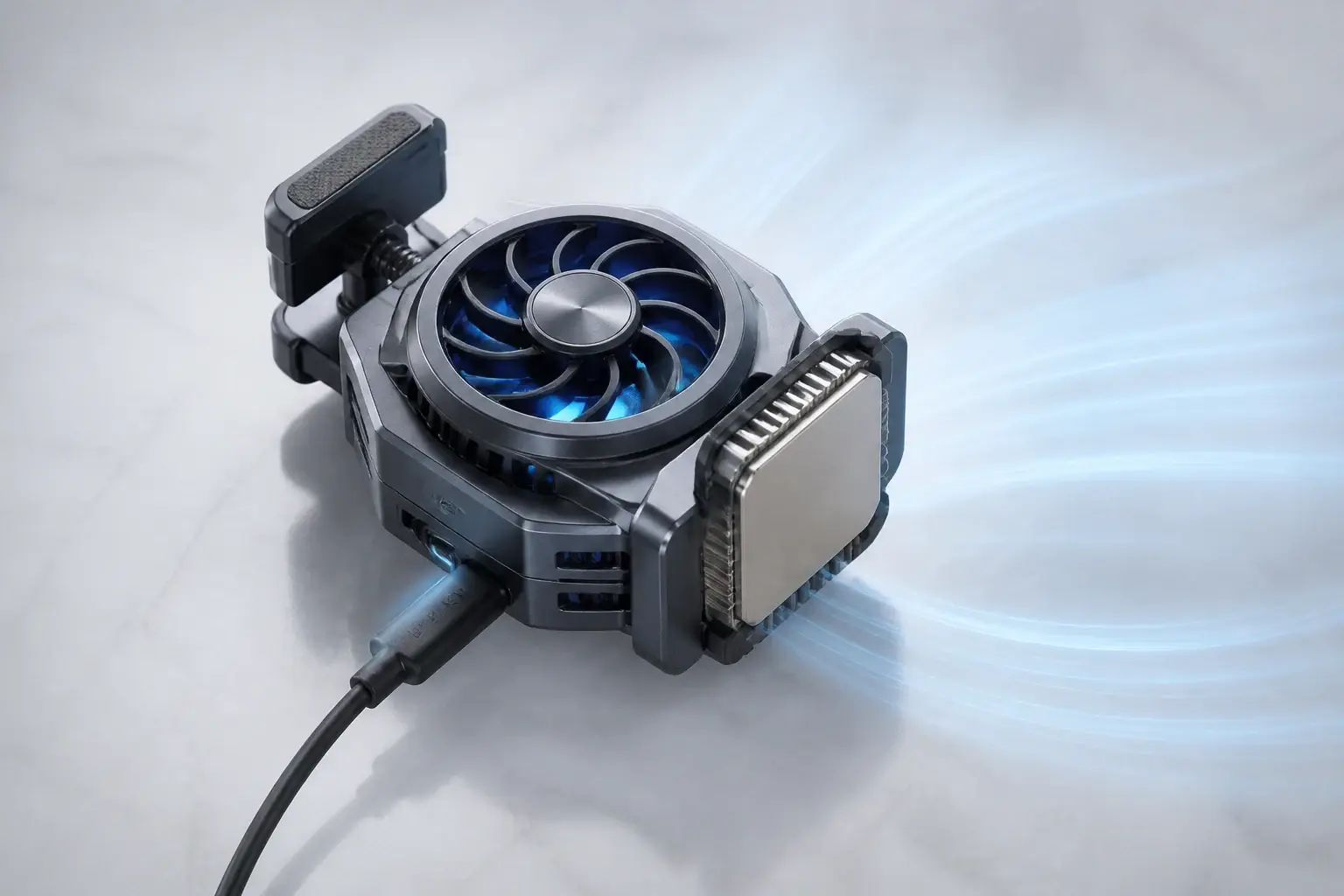 Universal thermoelectric cooling clip with cold plate, fan, clamp and power cable