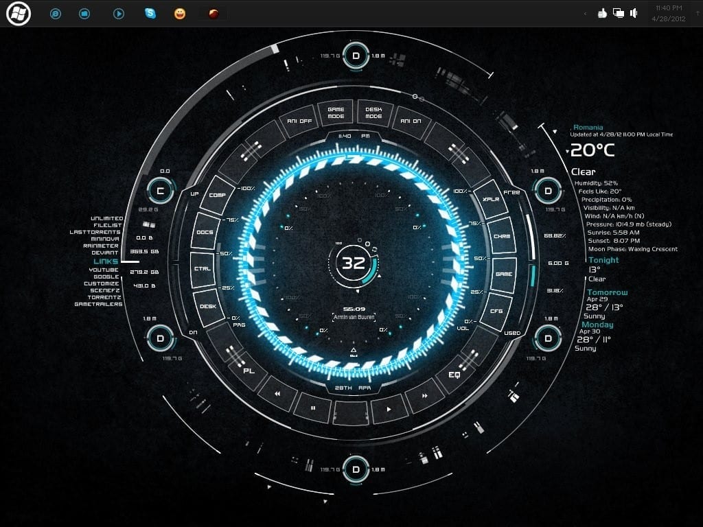 rainmeter system monitor